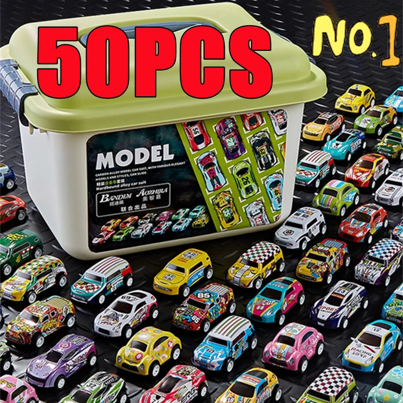 Caixa de Mini Carros - 50 Peças